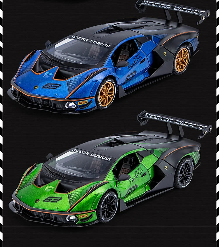 Modelo de Carro Diecast Lamborghini SCV12 em Escala 1:24