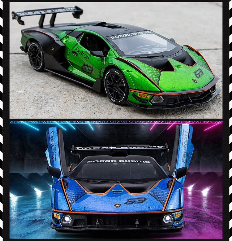 Modelo de Carro Diecast Lamborghini SCV12 em Escala 1:24