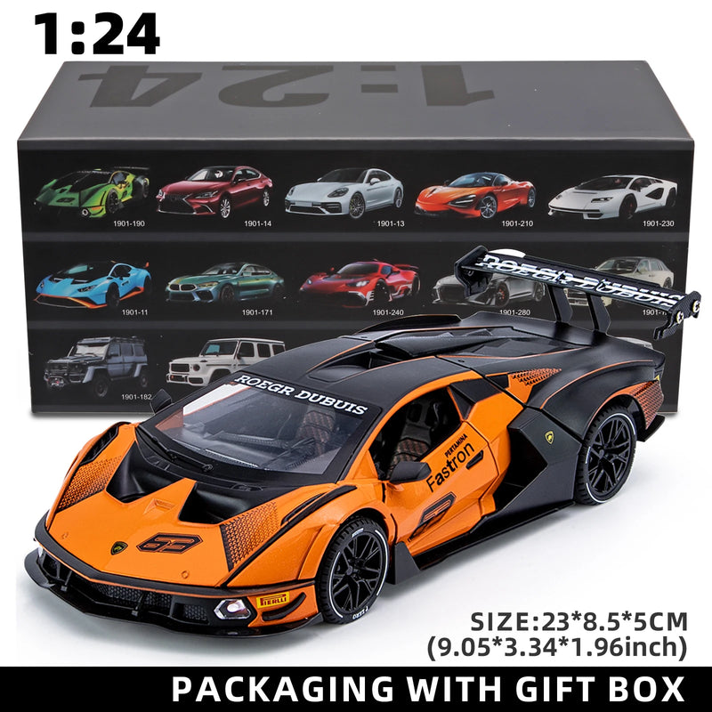 Modelo de Carro Diecast Lamborghini SCV12 em Escala 1:24