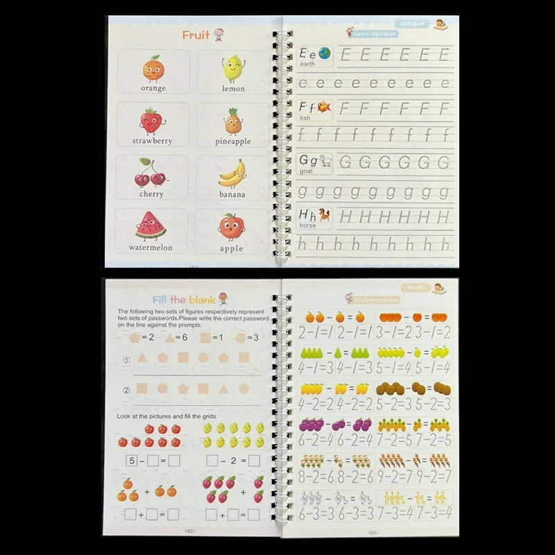 Caderno de Caligrafia Infantil reutilizável