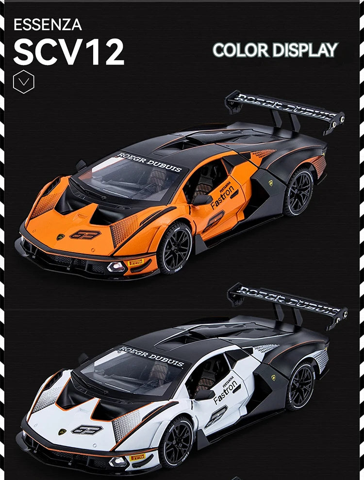 Modelo de Carro Diecast Lamborghini SCV12 em Escala 1:24